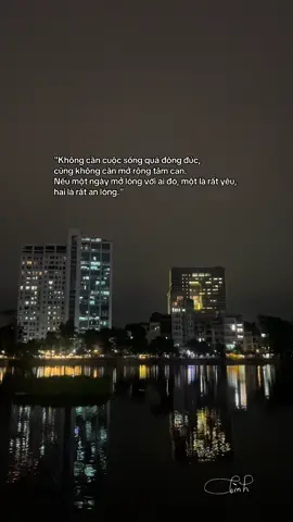 Không cần cuộc sống quá đông đúc, cũng không cần mở rộng tâm can. Nếu một ngày mở lòng với ai đó, một là rất yêu, hai là rất an lòng. #st #quote #quotes 