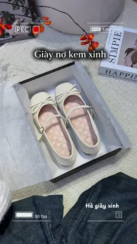 Giày búp bê bệt nữ nơ kem xinh nhẹ nhàng thanh lịch ạ  #unboxingvideo #xuhuongtiktok #giaybupbe #giaybet #hagiayxinh 