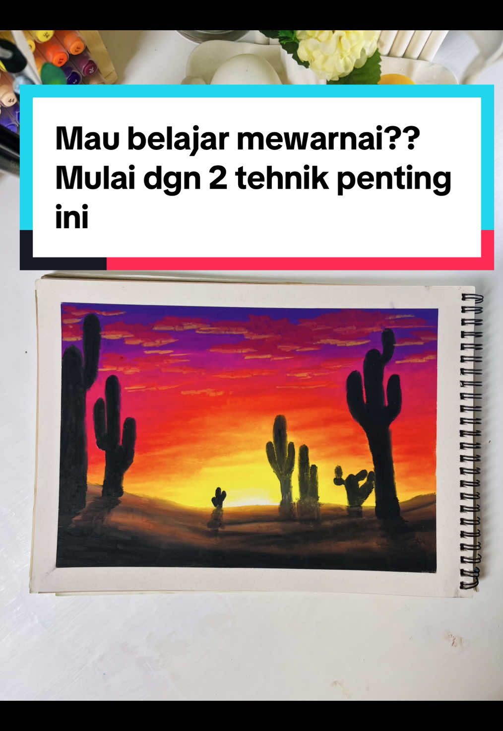 Kalo mau belajar mewarnai kamu bisa mulai dari melatih 2 tehnik ini dulu yaa,,,#arsyilaryani_art #gambarpemandangan #oilpastelart #drawingtutorial #crayon 