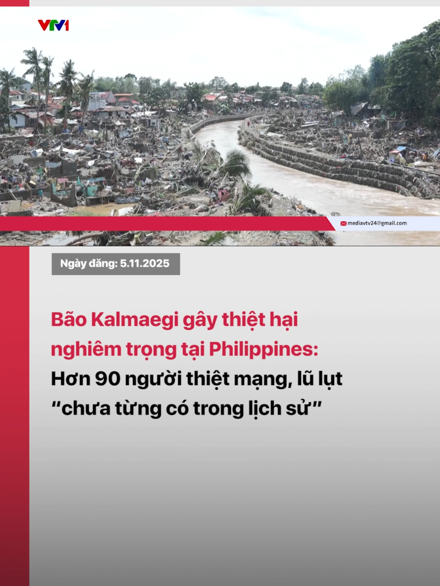 Bão Kalmaegi đã gây thiệt hại nặng nề cho Philippines. Số người thiệt mạng do bão đã vượt con số 90. #tiktoknews #vtvdigital #vtv24 #baoso13 #kalmaegi #philippines