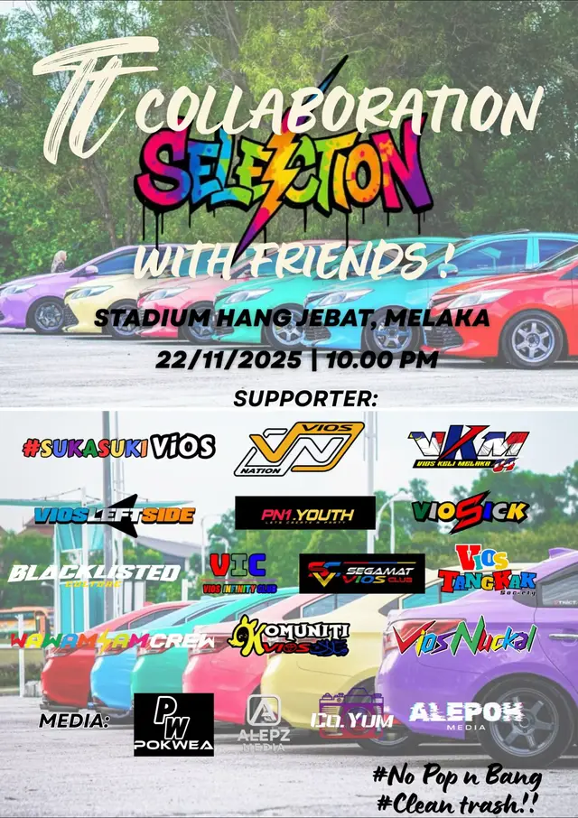 tq y sudi support tt ni..save the date guyss🏂 @SukaSukiVIOSOFFICIAL @VIOSNATIONMALAYSIA  @ViosKeliMelaka  @ViosNuckalOfficial  @ViOsLeFtSiDe  @PN1YOUTH  @lɐıɔıɟɟo ʞɔısoıΛ  @blacklistedculture    tq jugak media sudi support tt ni..media superr📸🤩 @A L E P 🏄🏻‍♂️ @AlepOhAlepp @Co.Yum @pokwea_  #vios #selection #fyp 