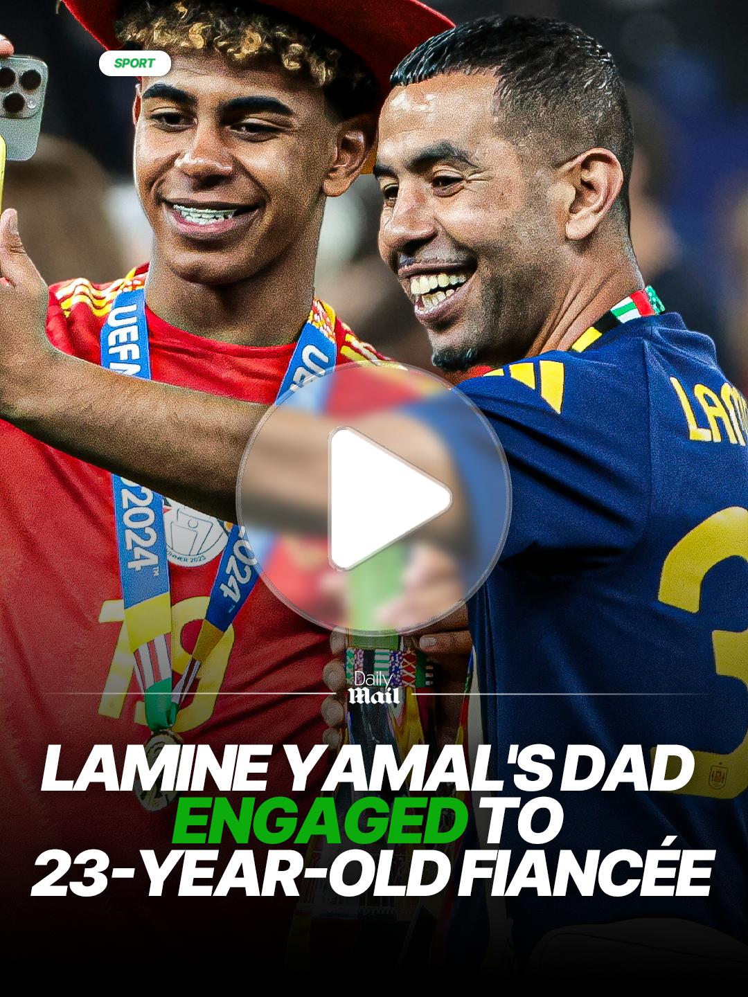 Lamine Yamal's dad finds love with fiancée just five years older than his teen son. Mounir Nasraoui and his fiancée, 23-year-old Khristina, have seen their relationship come under scrutiny in recent months due to their 12-year age gap. But the couple have seemingly managed to block out the noise as they announced their engagement this week in news which shocked fans. Yamal's father, who is something of a social media personality and boasts some 1.3million followers on Instagram, shared the happy news with a post on the platform. In a hint that a wedding could be on the way, Nasraoui captioned a photo of the pair cuddled up together on a balcony with just a black heart emoji and a ring. Though it's not exactly clear when the couple first sparked up a romance, Khristina has appeared on Nasraoui's Instagram on a number of occasions in recent times. #lamineyamal  #news #mounirnasroui #barcelona #long