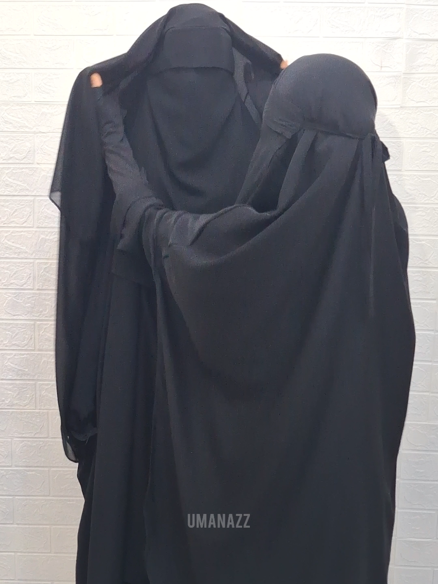 Allahumma Baarik ⋆𐙚 ̊. Satu Set Rok Umbrella,Hijab Frenc instant Long & Niqab Yaman Foni Qamiira 2in1 Siap kirim ,yang mau satu set samaan kayak dividio  yuk langsung Chat aku🥰,Kalau Niqabnya udah ada keranjang kuningnya 🤍#muslimah #niqab #purdah #outfitsyari #hijab 