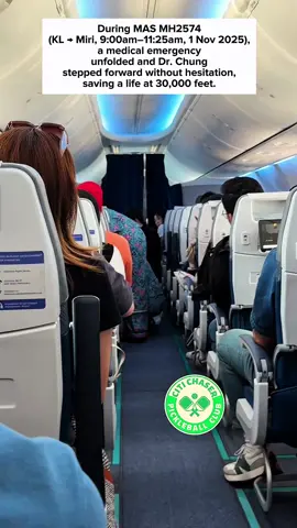 Our Citi Chaser Pickleball Club Team Captain, Dr. Chung @dr_chungghiwaie_paeds , had just returned from a vacation in Japan. Most of us would still be in “holiday mode,” but a true healer never switches off. During MAS @malaysiaairlines MH2574 (KL → Miri, 9:00am–11:25am, 1 Nov 2025), a medical emergency unfolded — and Dr. Chung stepped forward without hesitation, saving a life at 30,000 feet. Hippocrates said it best: “Wherever the art of medicine is loved, there is a love of humanity.” And we see that love in you, Captain Dr Chung Bravo, Dr. Chung GW @dr_chungghiwaie_paeds  (And yes, @malaysiaairlines — we strongly vote you sponsor his honeymoon flights 🤣✈️💍) #TeamCaptain #Respect #SelesaPacificHospital #CitiChaserPickleball #MiriPickleball   