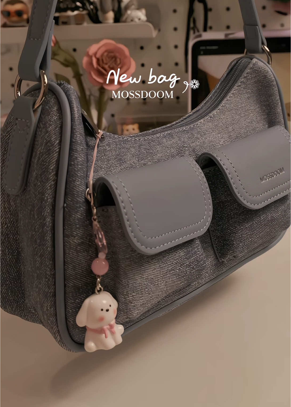 Màu xanh này cưng xỉu, đeo lên outfit nào cũng hợp luôn 💜💙 #unboxing #viral #tuimossdoom #mossdoom #tuixach  