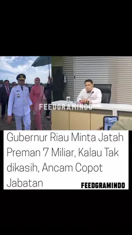 Komisi Pemberantasan Korupsi (KPK) mengungkapkan Gubernur Riau Abdul Wahid meminta imbalan “jatah preman” sebesar Rp 7 miliar dari proyek jalan dan jembatan pada Dinas Pekerjaan Umum, Penataan Ruang, Perumahan, Kawasan Permukiman dan Pertanahan (PUPR PKPP) Provinsi Riau. Jatah sebesar 5% tersebut dihitung dari nilai penambahan anggaran 2025 proyek jalan-jembatan di Dinas PUPR Riau sebesar Rp 106 miliar. 