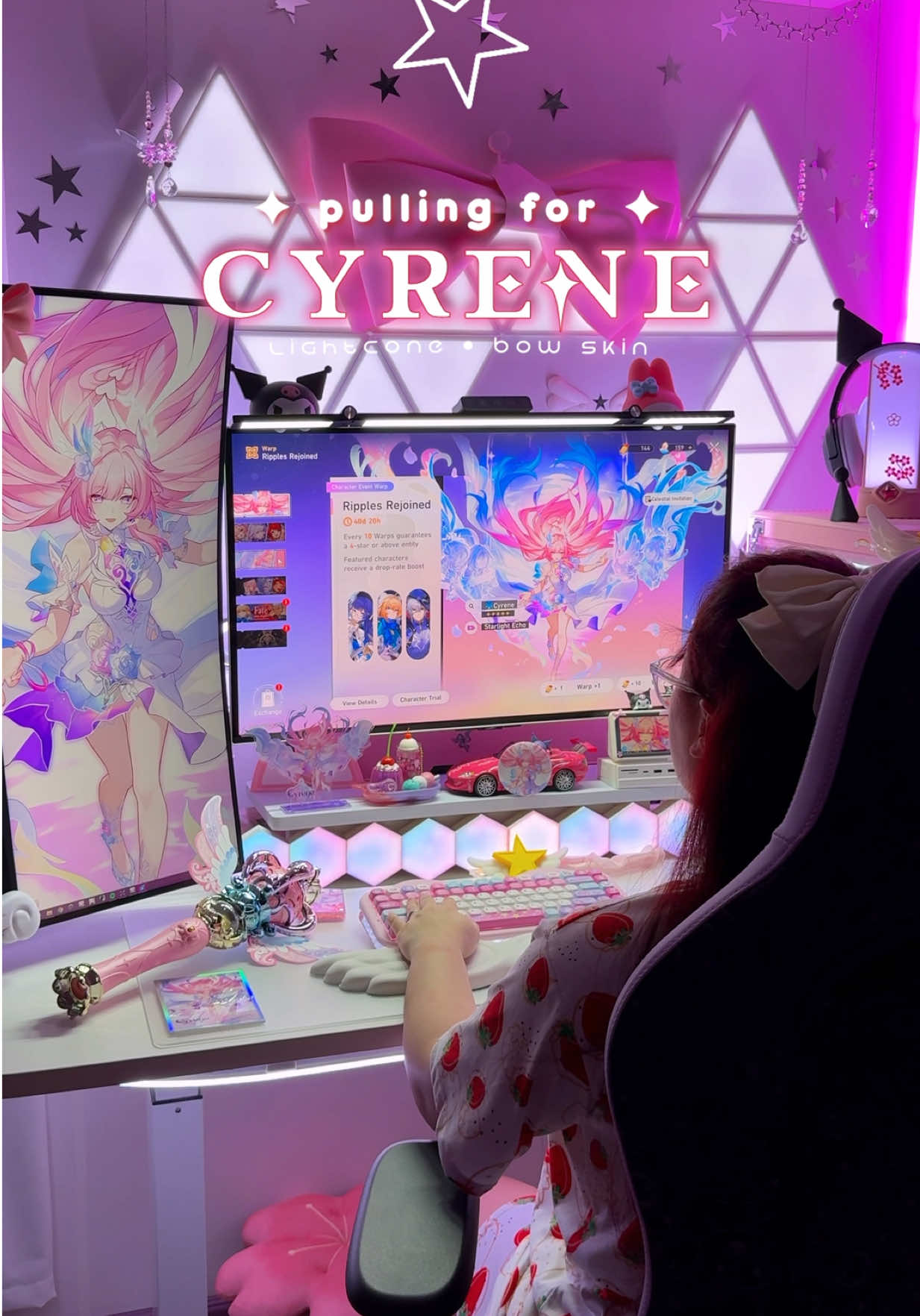 ⭐️ CYRENE IS HOME!! 🎀✨ I finally pulled one of my most awaited HSR characters and I’m over the moon!! 😭 I even got her bow skin “The Promise’s ♾️” because she’s just that special✨ her animations, voice, and elegant design are absolutely breathtaking~ all that saving (and a bit of top-up XD) was so worth it! I can’t stop staring at her in-game, especially her ult animation 💕 she’s hands down one of the most beautiful characters I’ve ever pulled and I’m so proud she’s finally part of my team! 😍🫶🏻 #cyrene #HonkaiStarRail #HSR #elysia #starrail