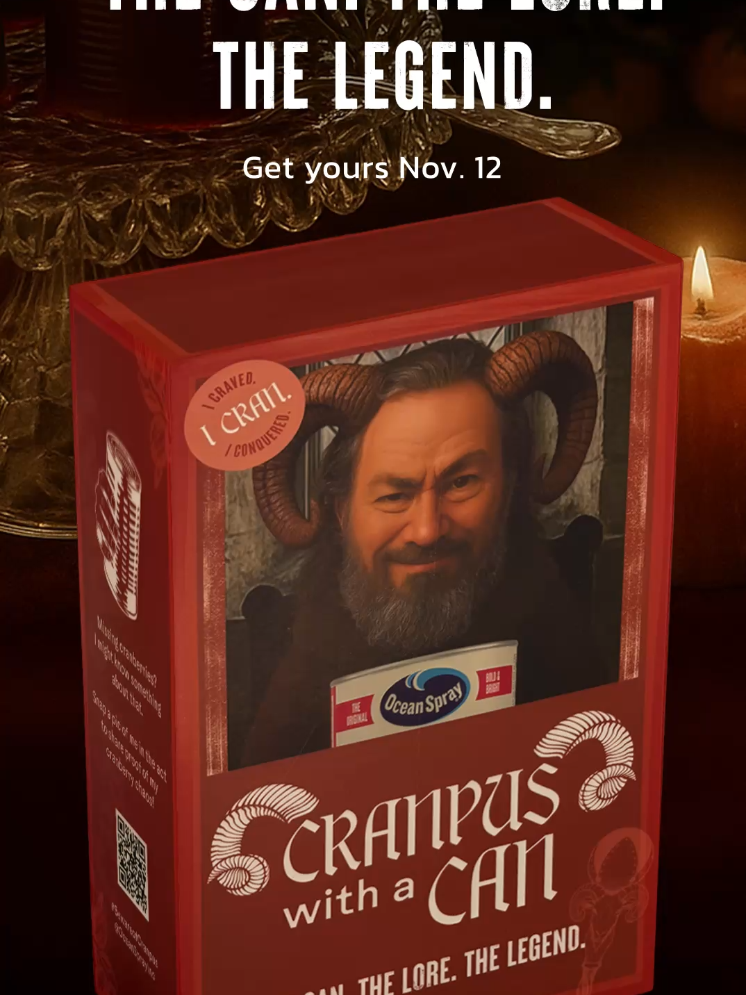 It’s impossible to capture my mischievously rugged good looks. But the folks at Ocean Spray have tried. ​ Get your hands on a limited-edition Cranpus with a Can collectible and upgrade your boring holiday décor (or gift me to someone you lowkey can’t stand). Available Nov. 12 at 9 a.m. at CranpusWithACan.com. Supplies are limited. I’m already plotting my escape.​ ​ #JustAddCran #BewareofCranpus