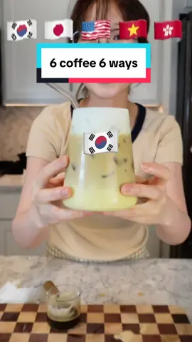 6 coffee 6 ways 🇰🇷🇯🇵🇺🇸🇻🇳🇭🇰 Which one would you like to drink? 😋 #coffee #drink #Recipe #food #cooking 