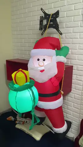 Papai Noel Inflavel Escada Natal Escalada Natalina Janela Porta Enfeite Decoraçao Casa Loja Shopping Vitrine Comercio #natal #papainoel #fyp #tiktok #foryou 
