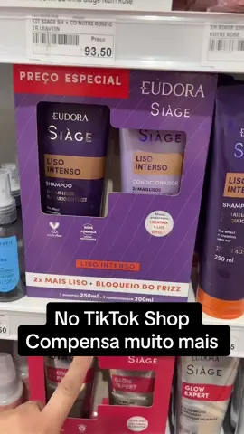 Kit Shampoo + Condicionador Eudora Siage Liso Intenso com um super desconto aqui no TikTok Shop #tiktokshop1111br #tiktokshopblackfridaybr #eudora #cabeloslisosebrilhosos #shampoo 