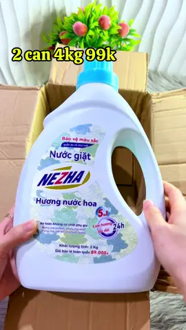 Nước giặt xả NezHa 2 can 4kg 99k #emchintaphoa #xh #xuhuong #nuocgiat 