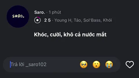 Khóc, cười, khô cả nước mắt #_saro102 #lyrics #nhachaymoingay #xuhuong 