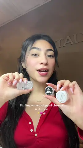 Testing pearl chromes ✨ what do you guys think? #nails #nailtok #nailtech #nailtechlife #pearlnails