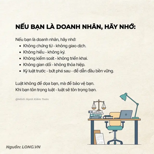 Chủ doanh nghiệp cần lưu ý những điều sau:  #minhhanhkiemtoan #kinhdoanh #chudoanhnghiep #dongluc 