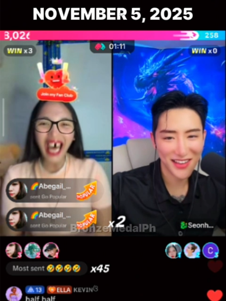 Seohno @91.seonho and Oppa's Girl Ella Full Live Matches. Support the Hosts, give them a follow. November 5, 2025 #oppasgirl #korea #philippines #fyp #funny