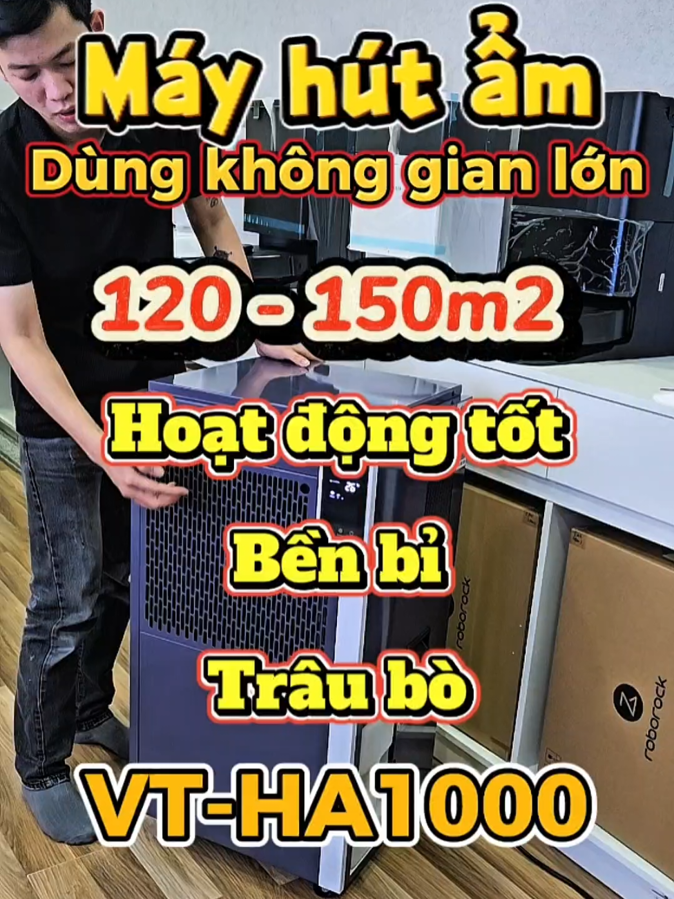 Máy hút ẩm công nghiệp Vtech365 VT-HA1000 dùng phòng lớn 120-150m2, hút 100L/ngày. #reviewdogiadung #hiephongtechhome #mayhutamvtech365 #mayhutamcongnghiep #mayhutam 