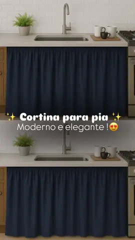 Cortina de pia  Link na bio ✨ #cortina #decoracao #decoracaodecasa #cozinha #fy 
