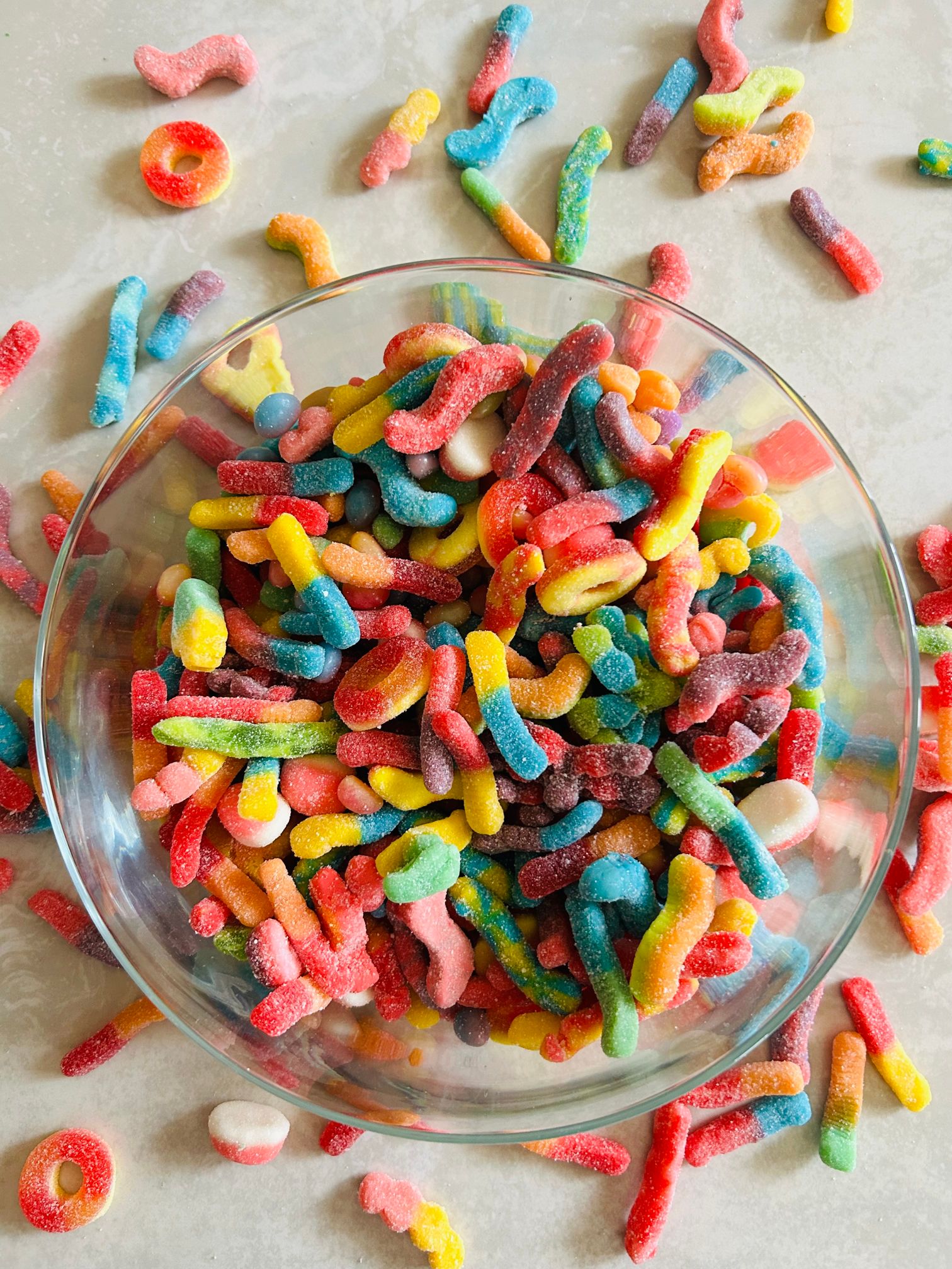 Trolli Candy Salad 🪱🍬 #trolli #gummy #candysalad #gummyworms #sour