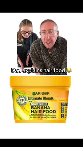 Hair gets hungry too...🍌 p.s. please don’t eat it! ad @Garnier #dadsplaining #hairfood 