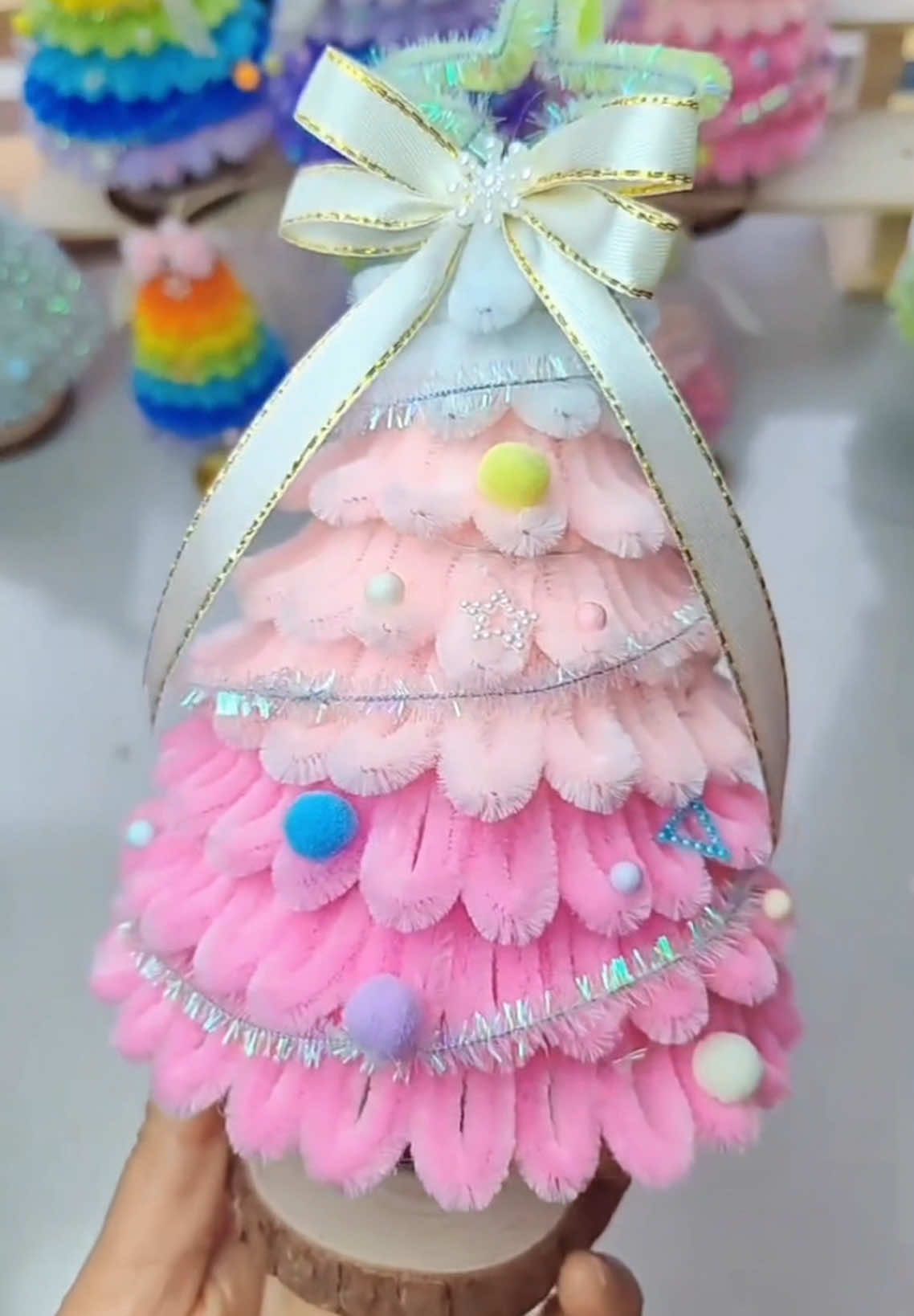 Full tutorial pipe cleaner Christmas tree diy #gift #craft #diyproject #diycrafts #handmade 