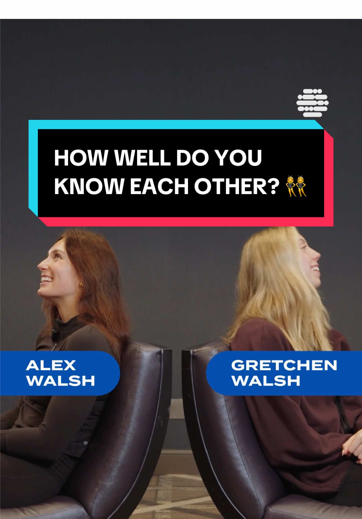 @Alex and @gretchen walsh take on the Sibling Challenge 👯‍♀️ Who’s more calm under pressure? Who spends more time on TikTok? Who forgets their goggles more often? 🤔 Find it out, the full video is on our YouTube channel!  #Swimming #challenge #quiz #sportstiktoker #sisters 