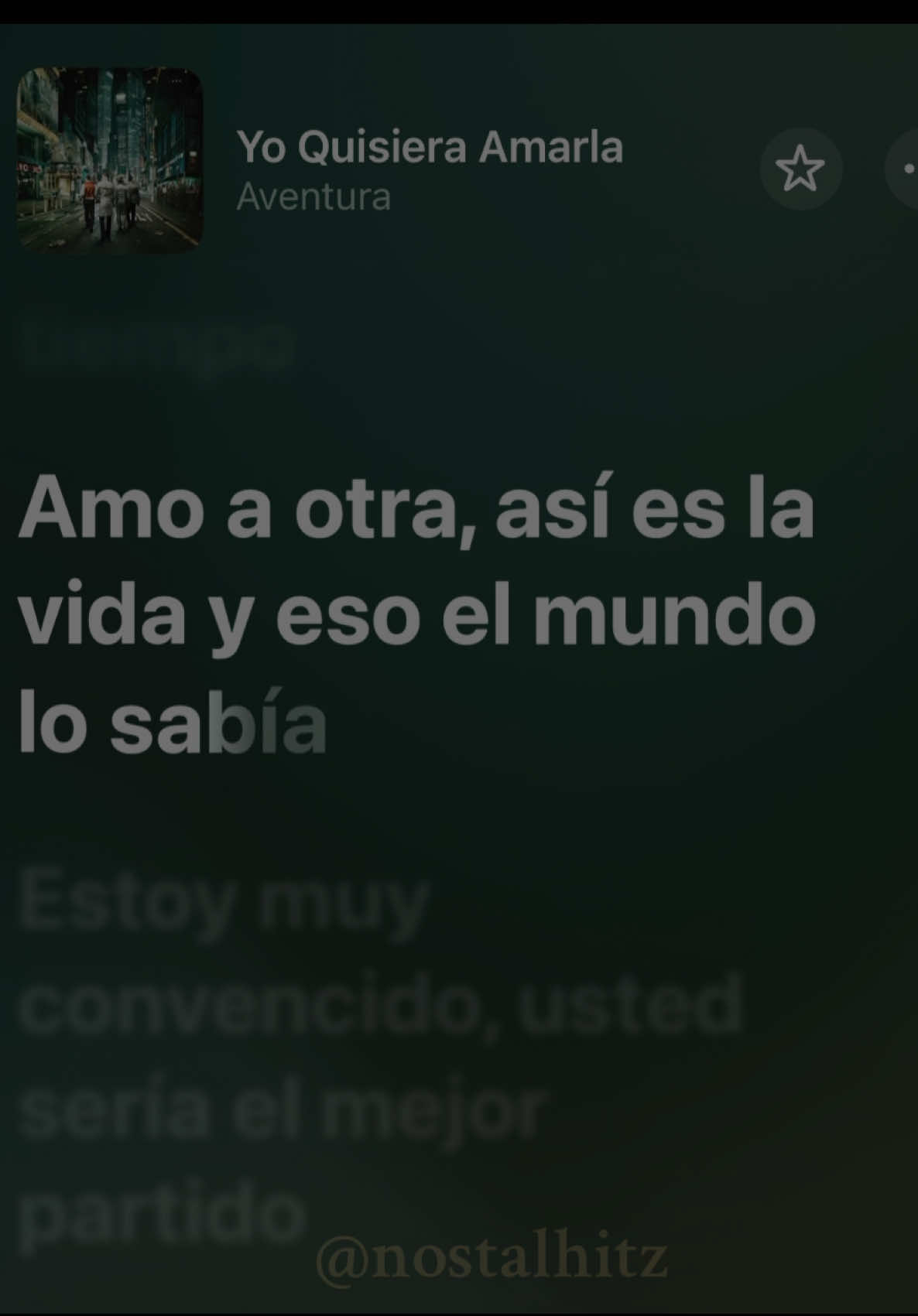 🎵Song: Yo Quisiera Amarla - Aventura  #nostalhitz #aventura #letras #paratipage 