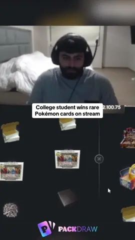 College student wins rare Pokémon cards on stream #kickstreaming 