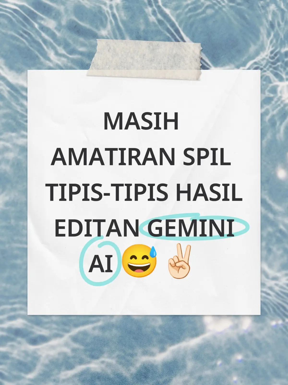 TUTORIAL EDIT FOTO DI APK GEMINI AI: +Buka aplikasi Gemini +Aktifkan fitur edit gambar  +Unggah foto yang ingin diedit +Tulis prompt di bawah ini:👇 *** Prompt: Potret cinematic ultra-realistis UHD 8K,pria dengan wajah dan rambut (100% sesuai referensi) berdiri di kolam berlumpur setelah melempar jaring, pose tubuh penuh yang tegas sambil memegang jaring berisi ikan mas. Diambil dengan lensa wide-angle 35mm, aperture f/8 untuk ketajaman depth of field yang luas, shutter speed medium (1/250s). ISO 200, center-weighted metering, Single Shot AF. Semua detail terlihat tajam: percikan air, lumpur, tekstur kaos karikatur vintage kotor, celana cargo hitam, jam tangan, dan tato di tangan. Latar belakang menampilkan rekan kerja dan sawah dengan jelas. Pencahayaan terik matahari siang. --ar 16:9 --v 6 --q 2 --hd --style raw Pastikan 100% wajah dan rambut asli berdasarkan referensi foto, dan subjek mengenakan jam tangan serta tato dikedua tangannya yang terlihat jelas. #GeminiAi #geminitrend #gemini #foryou #promptgemini 