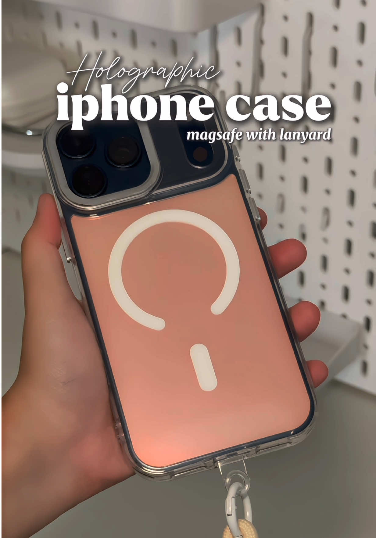 holographic magsafe iphone case with lanyard 🛍️🫶🏻 #iphonecase 
