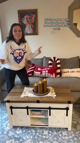 Small space? This lift top table changes everything. #coffeetablelifttopstorage #smallspaceliving #farmhousecoffeetable #farmhousedecor #tiktokshopblackfriday 