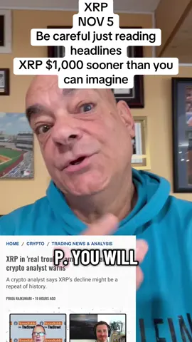 XRP NOV 5 $1,000 depends on who you talk too. I spent 25 years trading on Wall Street, I have analyzed cryptocurrency for 7 years XRP to $1,000 sooner than you can imagine #XRP #xrpcommunity #xrparmy #fyp #1000 