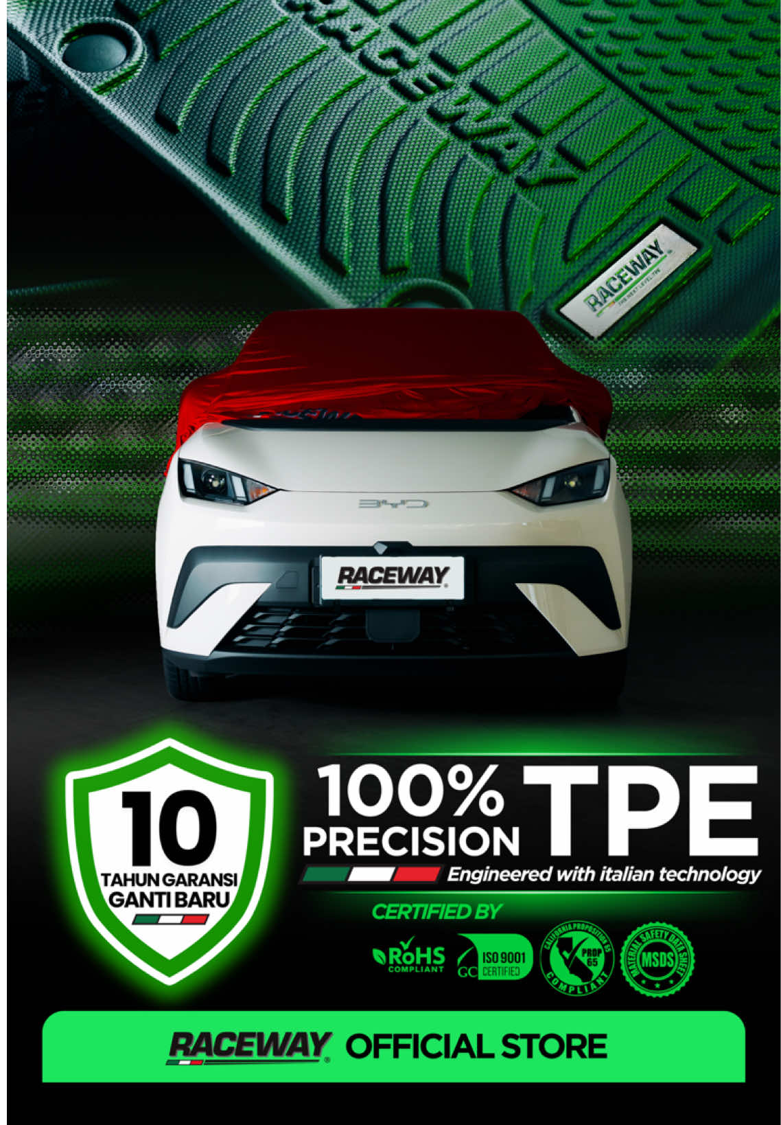 𝗡𝗢𝗪 𝗔𝗩𝗔𝗜𝗟𝗔𝗕𝗟𝗘! Precision engineered for perfect fit. Unmatched toughness for any condition. Maximum thickness for lasting comfort. 100% TPE. 10-year warranty  SHOP NOW! Only at our marketplace store, Raceway Indonesia  #RacewayIndonesia #CarMatsTPE #karpetmobil #aksesorismobil #fyp 