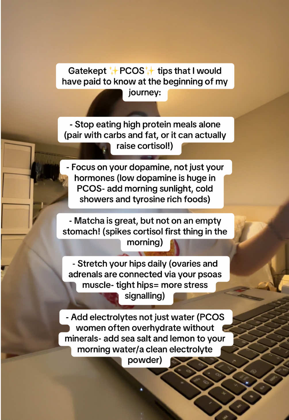 Underrated PCOS tips that have been gatekept for too long! Even introducing one or two of these you will see the biggest difference✨#pcos #pcostips #pcossupport #womenshealth #hormonehealth 