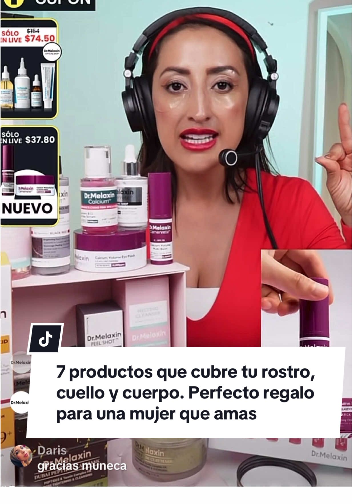 El último combo Maxi mega de 7 productos que cubre tu rostro, cuello y cuerpo. Perfecto regalo para una mujer que ames  @dr@Dr.Melaxin Global @dr.melaxin_us lo mejor de lo mejor #Hidratación #Dermatológico #AmorPropio #Limpiador #rutinakoreana 