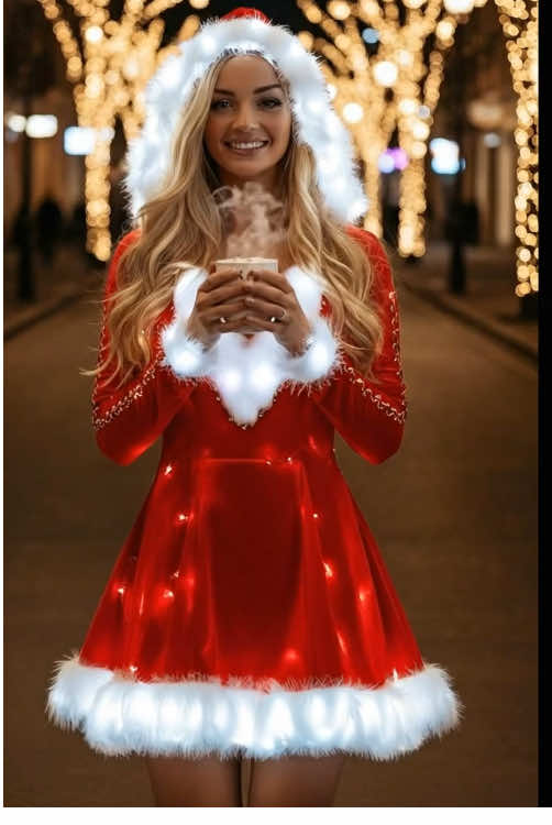 Women's Sexy Santa Costume LED Light Up Christmas Dress Cosplay 🎅🎄 #blackfriday #christmasgifts 