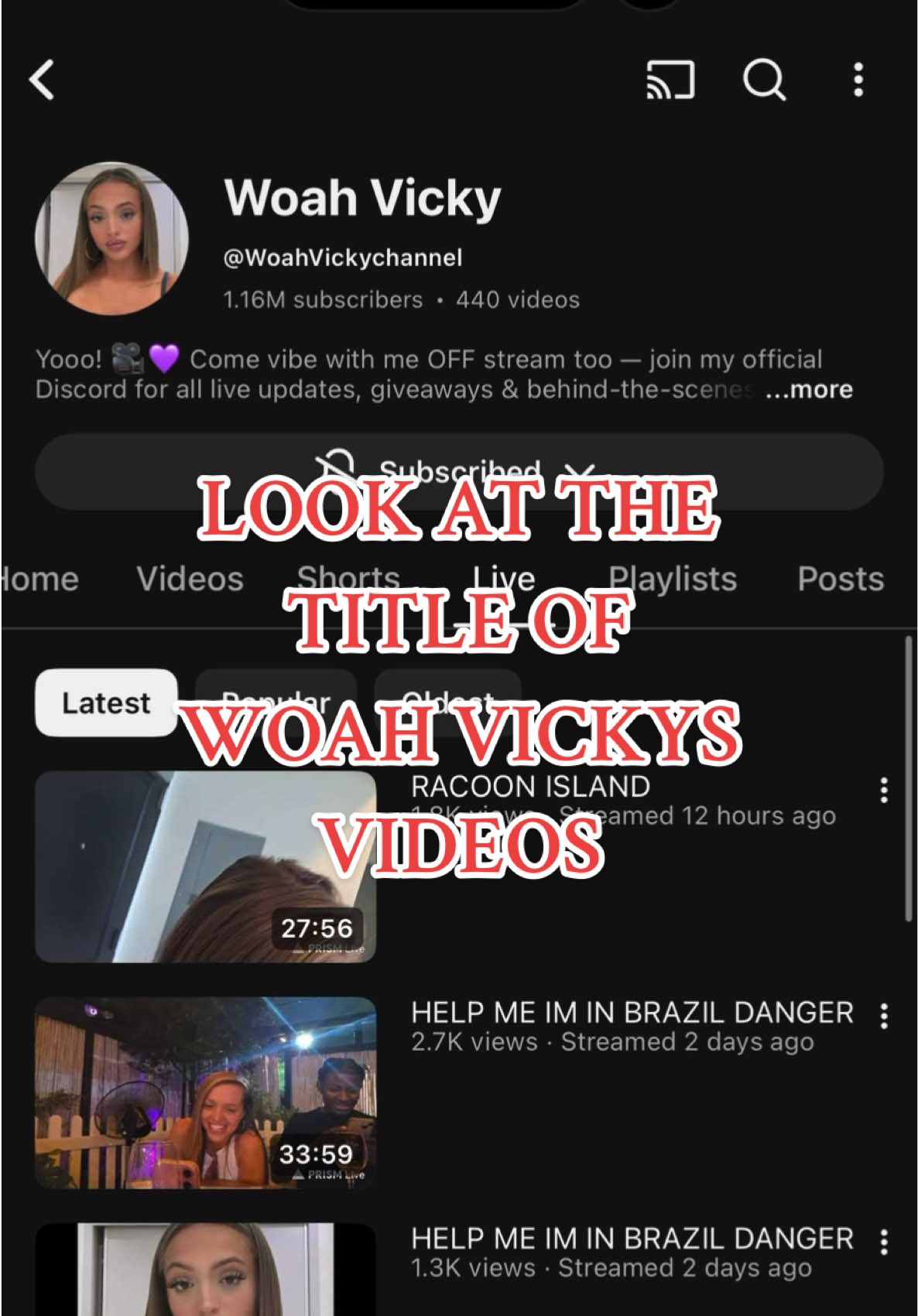 Why are all @Woah Vicky videos titled “ HELP ME IM IN BRAZIL DANGER “…..? Is she trolling or being for real? Something weird has been going on for a while. #woahvicky 