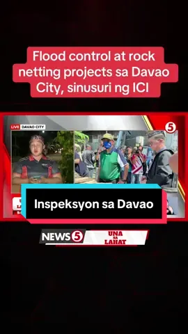 #UnaSaLahat | Minamadali na ng Independent Commission for Infrastructure (ICI) ang pag-iikot at pagsusuri sa mga inirereklamong infra projects sa bansa. Kasama rito ang mga flood control at rock netting projects sa Davao City. | via Bryll Montalvo