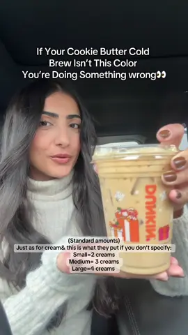 Easiest addition to have the BEST Cookie butter cold brew without too many modifications🤎 #cookiebuttercoldbrew #dunkinwintermenu2025 #dunkincookiebutter #cookiebuttercoldfoam #cookiebutter 