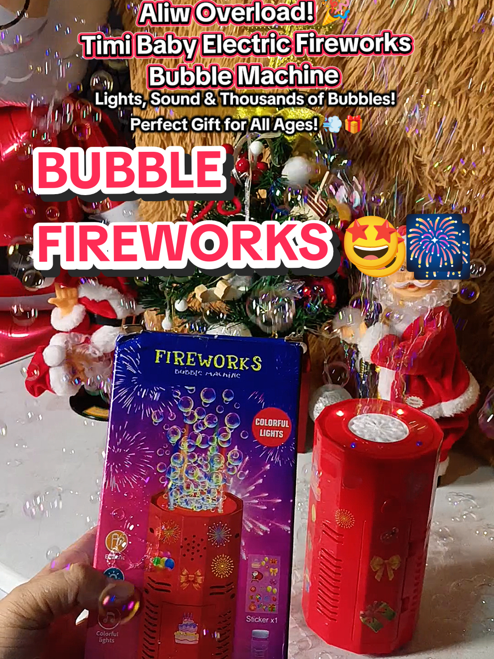 Ready na ba sa bubblestastic fireworks show sa bahay? 🤩 Meet the Timi Baby Electric Fireworks Bubble Machine — may sounds + lightning effects na parang mini fireworks show sa palad mo! 🎆 Hindi lang bata, pati adults mapapa-“WOW!” sa libu-libong bula na sabay-sabay lumalabas! 💨✨ 🎁 Why You’ll Love It: 💥 With colorful lights & realistic firework sounds 💨 Super daming bubbles — guaranteed fun! 🔋 Easy to use, rechargeable & portable 🎄 Perfect pang-regalo this Christmas or kahit anong okasyon! Masaya, nakakabighani, at sobrang sulit — parang instant party sa bawat pindot! 🥳 👉 Add to cart na at pasayahin ang buong pamilya! 💖 #FireworksBubbleMachine #TimiBabyFunToys #ChristmasGiftForKids #AliwNaAliwSaBubbles #BulaPaMore ‎fireworks bubble machine how to use  ‎bubbles fireworks machine  ‎fireworks bubbles machine  ‎fireworks bubbles light with machine ‎bubble machine firework ‎ ‎ 
