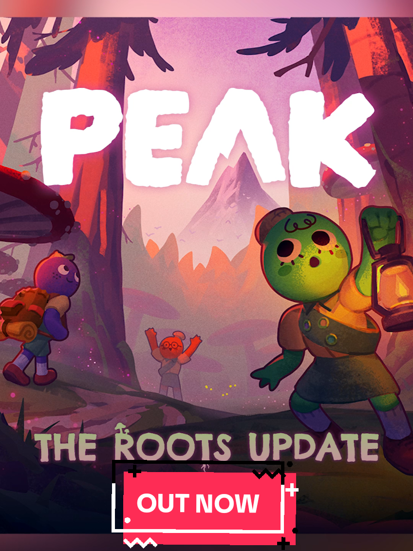 the roots update is OUT NOW on #PEAK  Delve into a shrouded redwood forest infested by mushrooms and creepy crawlies alike (dont forget about bugphobia mode!) 