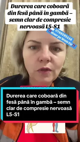 Ca răspuns pentru @alexdumitrache187 Hernia de disc L5-S1 poate provoca durere care coboară pe picior, amorțeală și senzație de arsură. Chiar dacă infiltrațiile și antiinflamatoarele ajută temporar, nervul are nevoie de timp și sprijin pentru regenerare. Combinarea fizioterapiei cu suplimente care reduc inflamația și susțin nervii poate accelera vindecarea. #DrMihaelaN #herniadedisc #nervsciatic #durerilombare #articulatii  