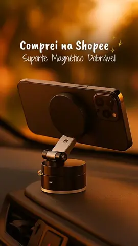 🧲 LINK na BIO! E Fixado no primeiro comentário 🧲 61 - Suporte Magnético para telefone de carro  Chega de malabarismo! ✋ Esse suporte magnético dobrável da Shopee mudou minha vida. 🤩 Perfeito para ver vídeos, fazer live ou até usar como ring light (com o app certo 😉). Ele é compacto, robusto e o ímã é super forte! 💪 Link na Bio pra você garantir o seu e nunca mais derrubar o celular! 😉 #suportecelular #shopeebr #achadosshopee #acessoriosparacelular #produtostech