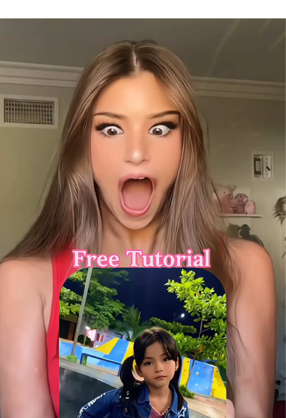 Wow, this AI K-pop filter effect tutorial is amazing, right? This filter shows what you'd look like after transforming into Mira. Actually, it's super easy to make. You just need a photo of yourself. Haha, let me walk you through it. First step, click the share button at the bottom right of my post. Copy the link, then open the CapCut app at the bottom left, click the marked area, and select 