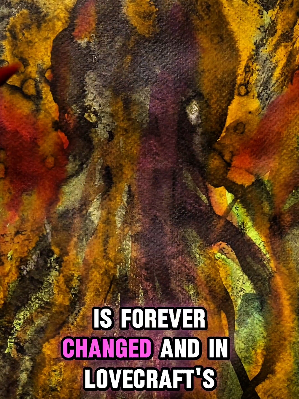 Why you go insane after seeing Cthulhu. #cosmichorror #dailyinkmonster #hplovecraft #darkart #horrorart #cthulhu The mature fiction of H.P. Lovecraft has a sofistication  that usually gets lost in the pop culture versions of his mythos.  There is no magic that drives the Lovecraftian protagonist insane. It is existential dread on a cosmic scale. The opening paragraph of The Call of Cthulhu has perhaps the most poetic statement of this. And as we're seeing society flee to the bloody peace and safety of a new dark age, it's more poignant than ever. 