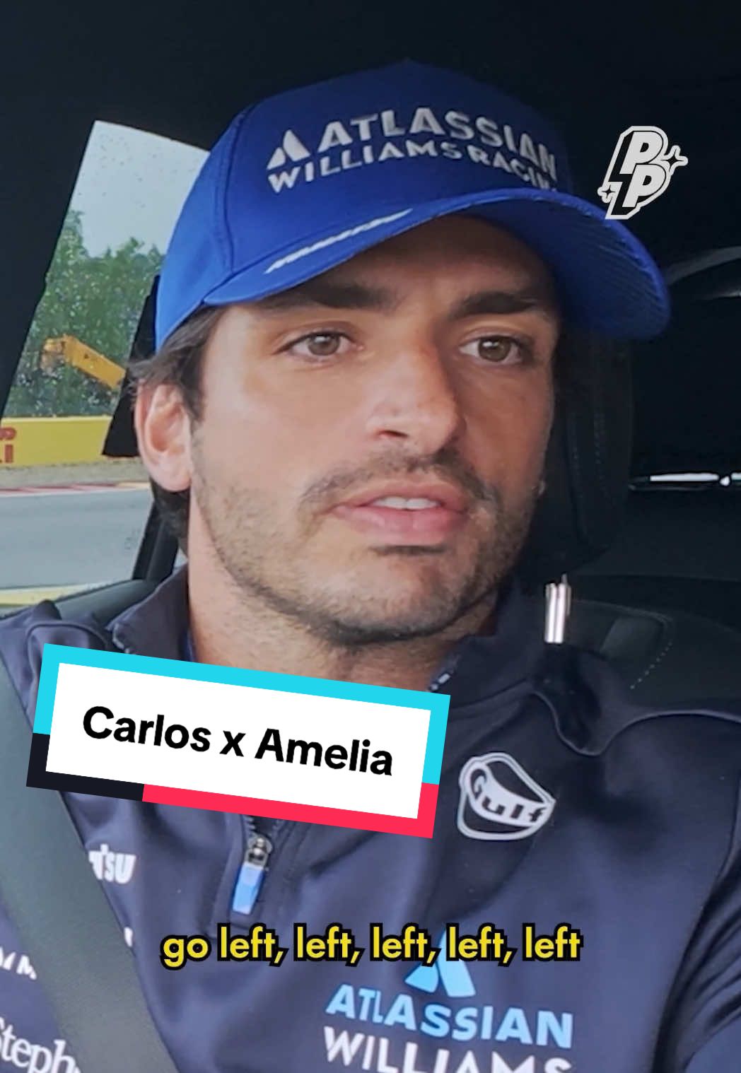 go left left left left left ⬅️ watch more of driving instructor @carlossainz55 on @ameliadimz’s youtube now #f1 #carlossainz #passengerprincess 