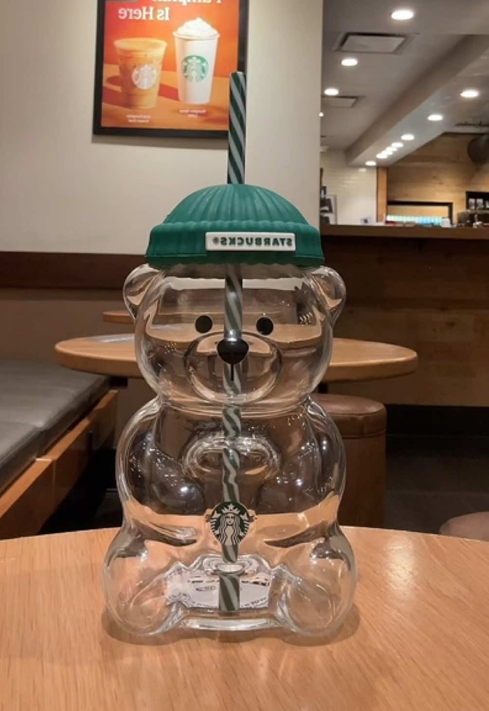 it is 20oz/591mL. cup is shaped like a teddy bear holding a Starbucks cup cost $29.99 will be available Tomorrow!#starbucks #teddybear #starbucksbarista #holidayvibes #creatorsearchinsights 