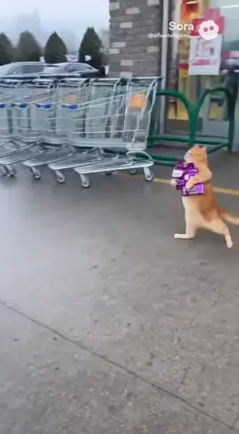 Chubby orange cat steals Whiskas and runs for his life 🙀😹 #funnycats #loveanimals #chubbycat #orangecatbehavior #whiskas 
