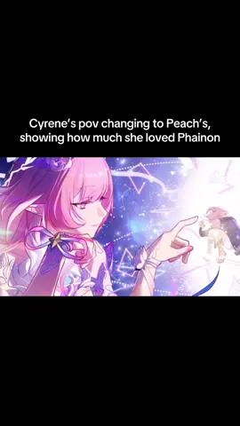 Peach = OG Cyrene for those who didn’t do the quest  Keep in mind that her entire new form, Mem’s, is based on the stories Peach told her. Her wedding dress, the Saturn earrings, the flowers… all born from the love Philia had for Neikos, and it’s a callback to that. The story that began with love. Semi official (?) Basically commissioned by Hoyoverse for Star Rail Tea party. #Phairene #Phainon #Cyrene #hsr #fyp 