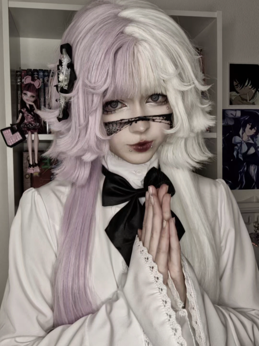 I made so many vkei sigma cosplay videos and like half of them are glitching because the filter can't recognise my face because of the black thingy😔 #cosplay #bungoustraydogs #bsd #sigmabsd #foryoupage 
